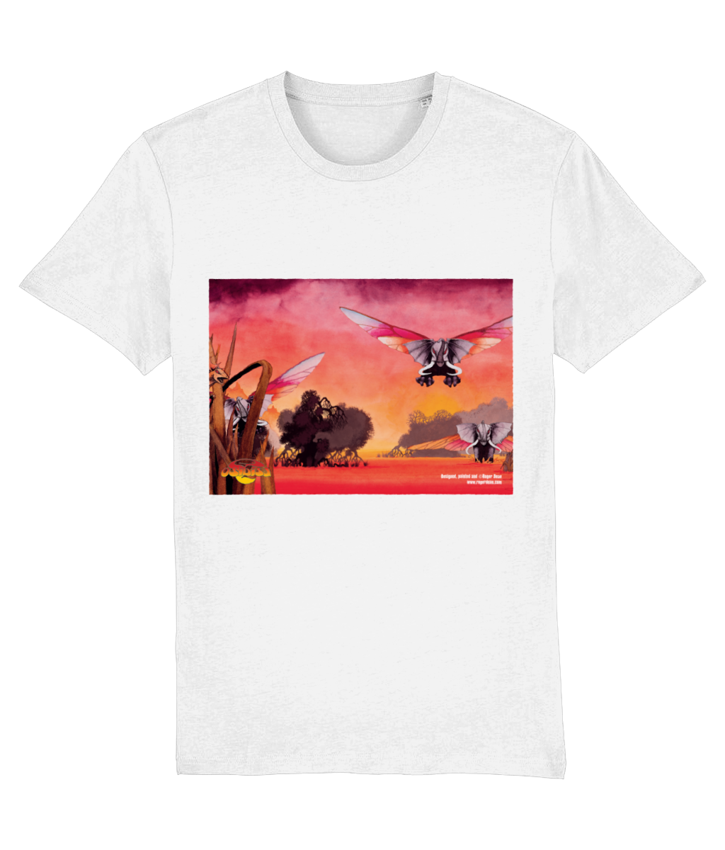 Osibisa Flying Elephant (Red) by Roger Dean T-Shirt