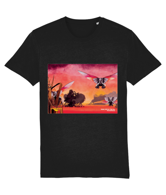 Osibisa Flying Elephant (Red) by Roger Dean T-Shirt